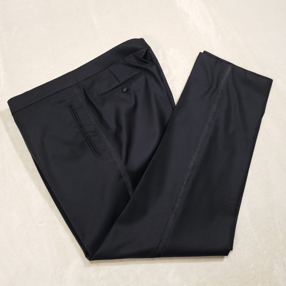 Suitsupply Tuxedo Pants Men 40 Black Wool Vitale Barberis Canonico Verona Formal